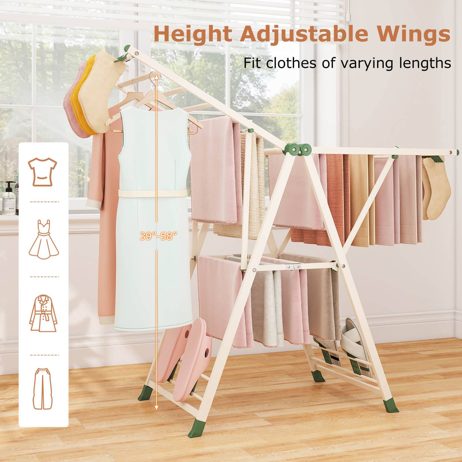 Height Adjustable Wings  
Fit clothes of varying lengths  
39" - 58"