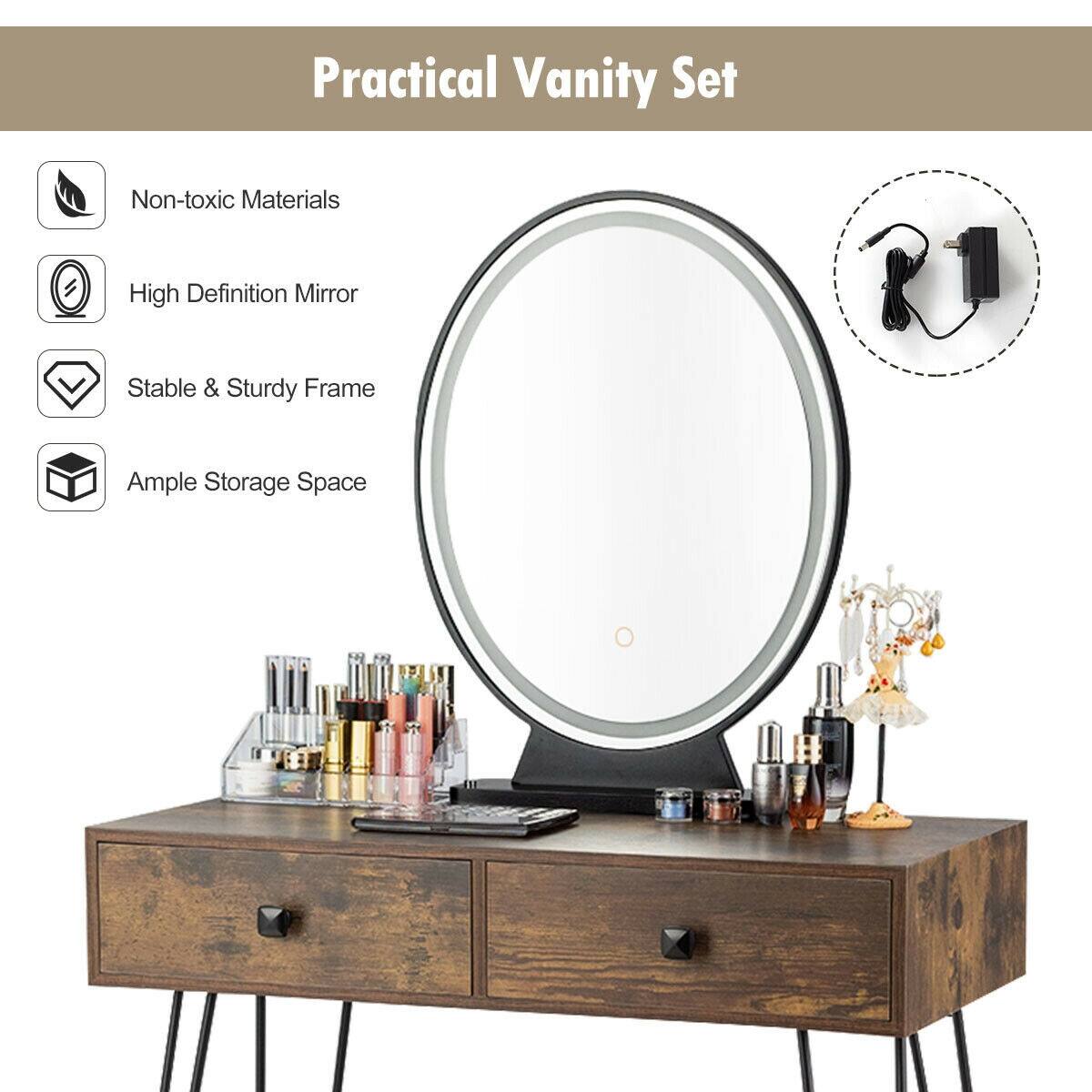 Practical Vanity Set
Non-toxic Materials
High Definition Mirror
Stable & Sturdy Frame
Ample Storage Space