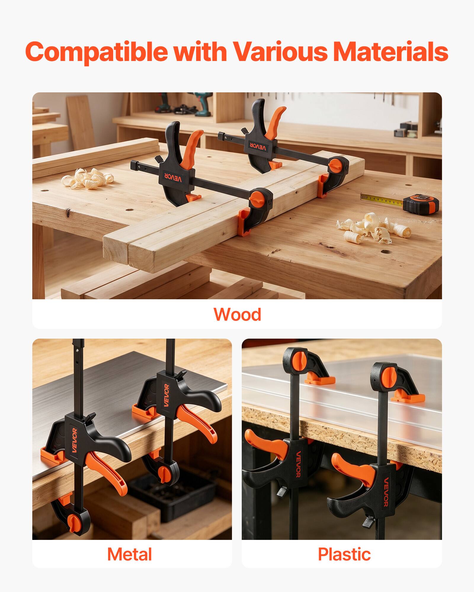 Compatible with Various Materials

Wood

Metal

Plastic