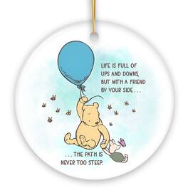OrnamentallyYou - Lifes Ups and Downs are Easier With a Friend Ornament Cute Bears Uplifting Quote Gift Circle - Multi-colored
