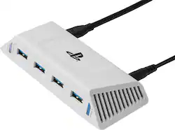 PowerA - 4-Port USB 5Gbps Hub Adapter for PlayStation5 - White - Front_Zoom