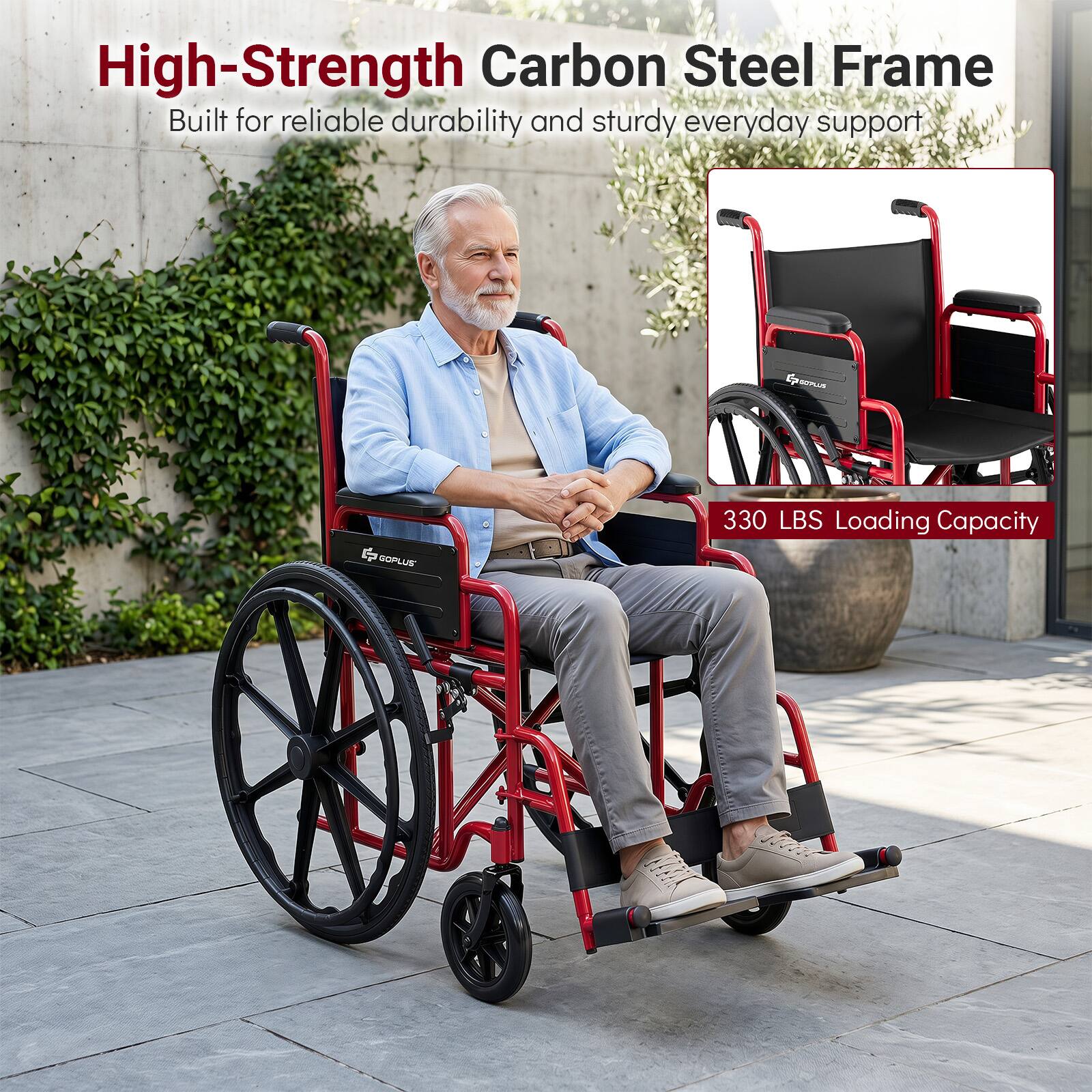 High-Strength Carbon Steel Frame  
Built for reliable durability and sturdy everyday support  

330 LBS Loading Capacity