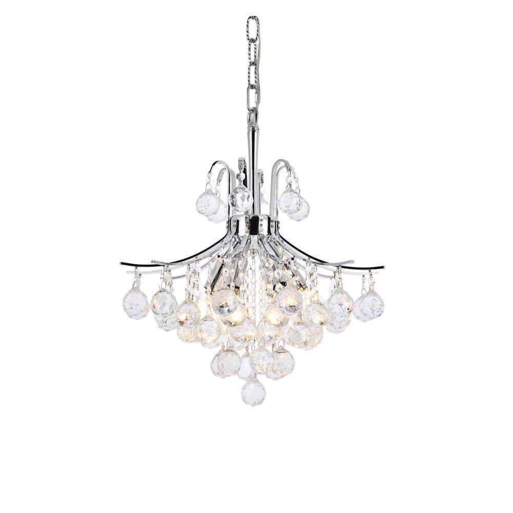 Alt View 4. Elegant Lighting - Toureg 6 light Chrome Pendant Clear Royal Cut Crystal - Chrome.