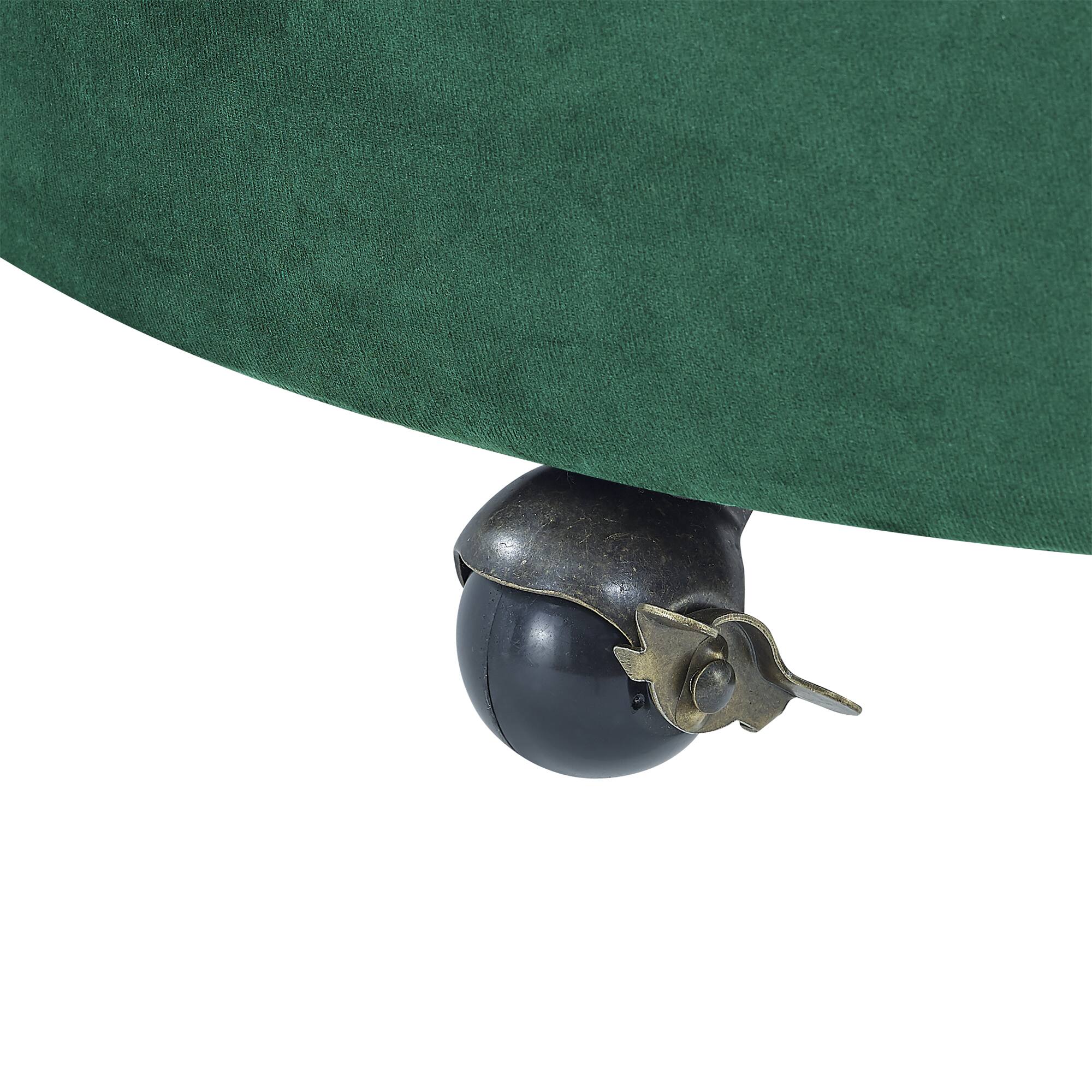 Alt View 6. GOODSILO - Luxury Upholstered Swivel Accent Chair with Tufted Back and Caster Wheels for Elegant Home Seating - Green.