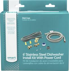 Smart Choice - Dishwasher Water Line and Power Cord Kit - Silver - Front_Zoom