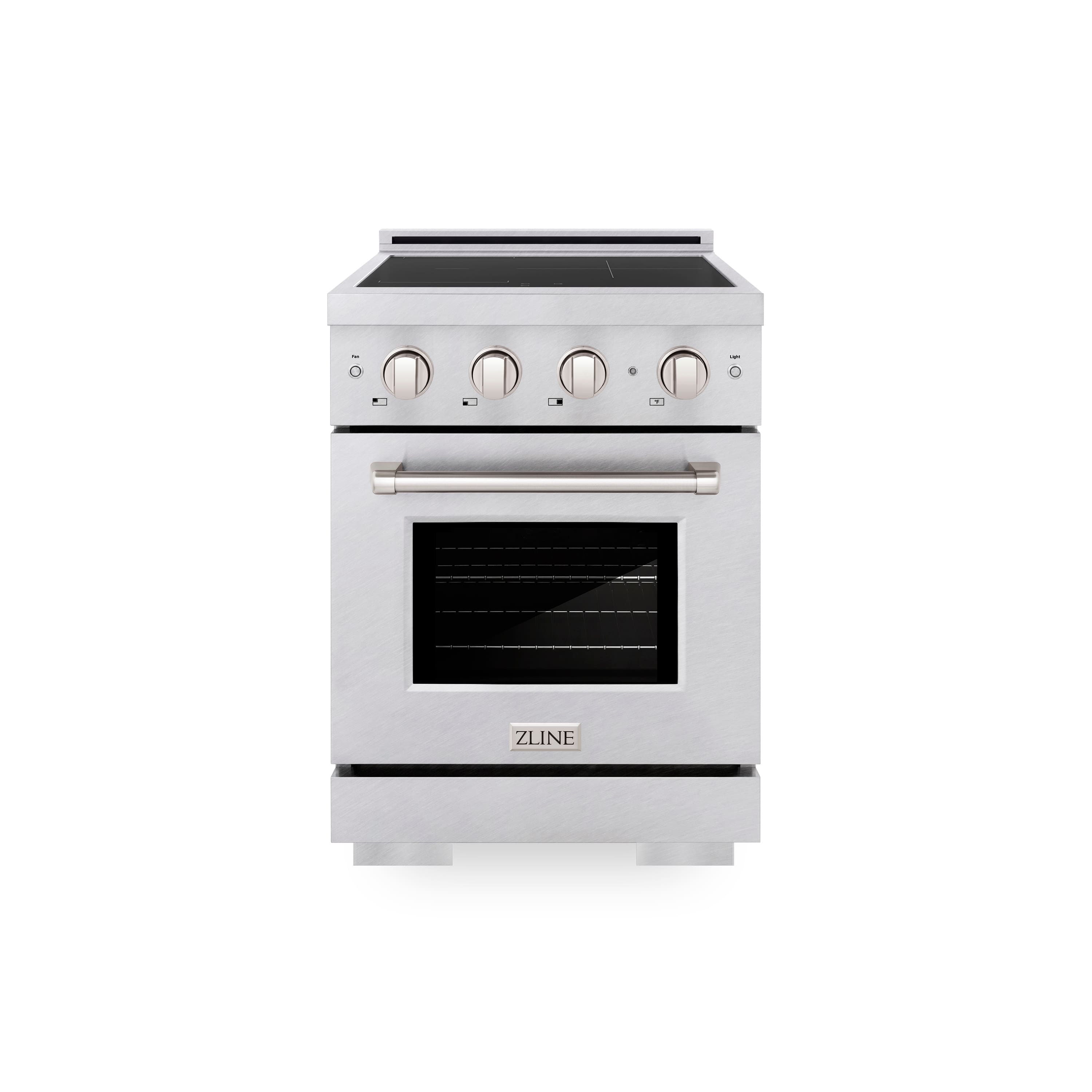 ZLINE - 24 in. 3.2 cu. ft. Paramount Freestanding Induction Range with 3 Burners and Electric Oven - Satin Stainless Steel