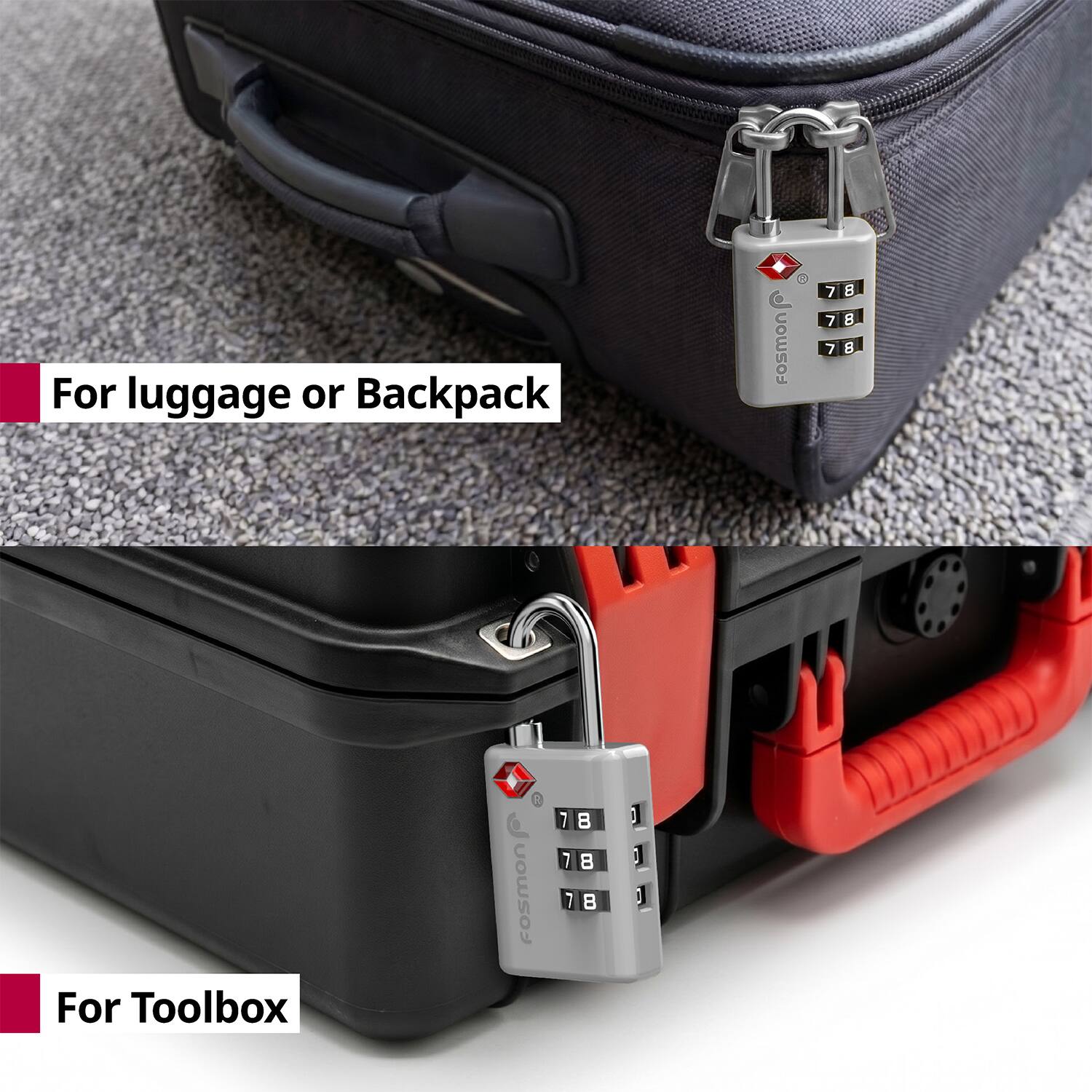 For luggage or Backpack

FOSMON
78 78 7 8

For Toolbox

fosmon
7 8 78 7 8