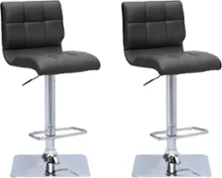 CorLiving - Leather Stool (Set of 2) - Black - Angle_Zoom