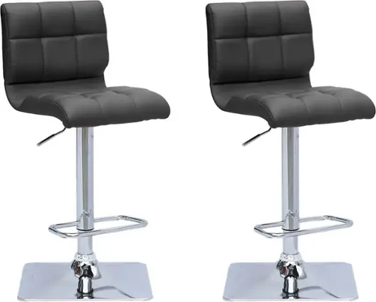 Angle. CorLiving - Leather Stool (Set of 2) - Black.