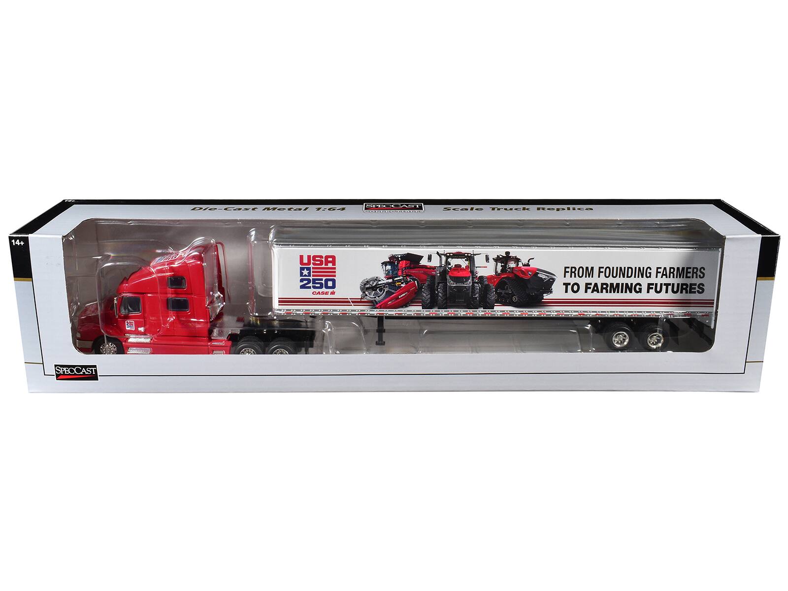 SPECIAL Die-Cast Metal 1:64 Scale Truck Replica  
14+  
USA No 250 Case  
From Founding Farmers to Farming Futures  
SpecCast