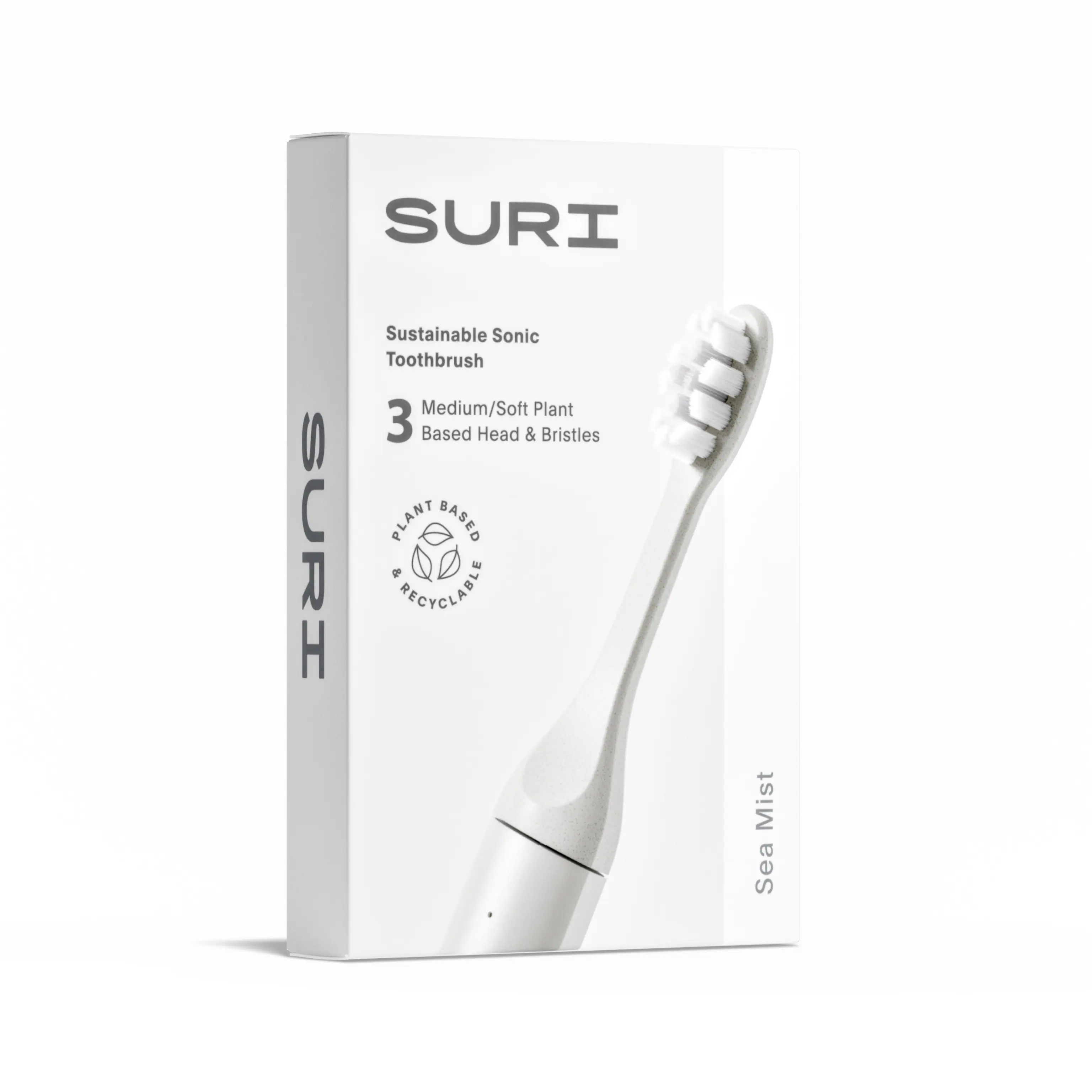 3x SURI Brush Replacement Head in Bio Bag, in a Box - White