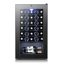 Yeego - Wine Refrigerator Cooler, 34 Bottle Small Wine Fridge, Mini Freestanding Wine Cellars for Home, Office - Black