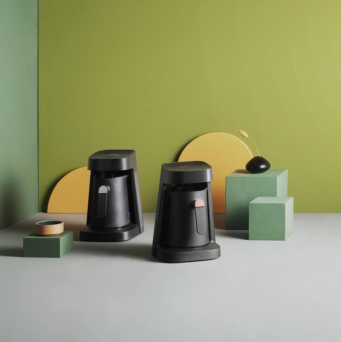 Angle. Arc - Arzum Okka Jet Automatic Turkish Coffee Maker, 5 cups, Black/Copper (OK0017-UL), 400 watts - Black.