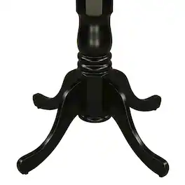 FurniFact - Small Round Solid Wood Kitchen Table & Chairs 3-Piece Dining Set - Black & Cherry