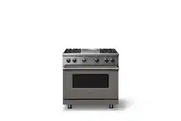 Viking - 5.1 Cu. Ft. 36"W Freestanding Gas Sealed 4 Burner Range with Griddle - Damascus Gray