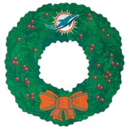 Fan Creations - Miami Dolphins 16'' Team Wreath Sign - Green