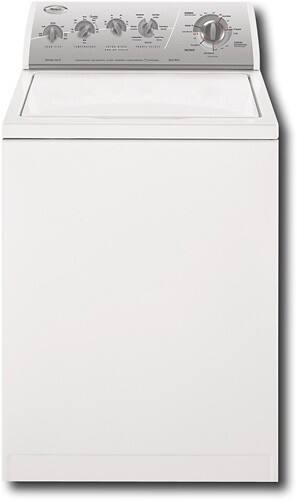 Front Standard. Whirlpool - 3.2 Cu. Ft. 21-Cycle Washer - Silver Metallic on White.