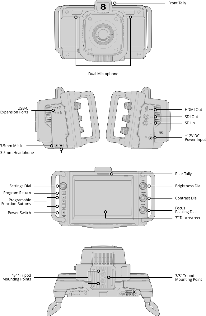 Alt View 2. Blackmagic Design - Studio Camera 4K Plus G2 Live Production Camera.
