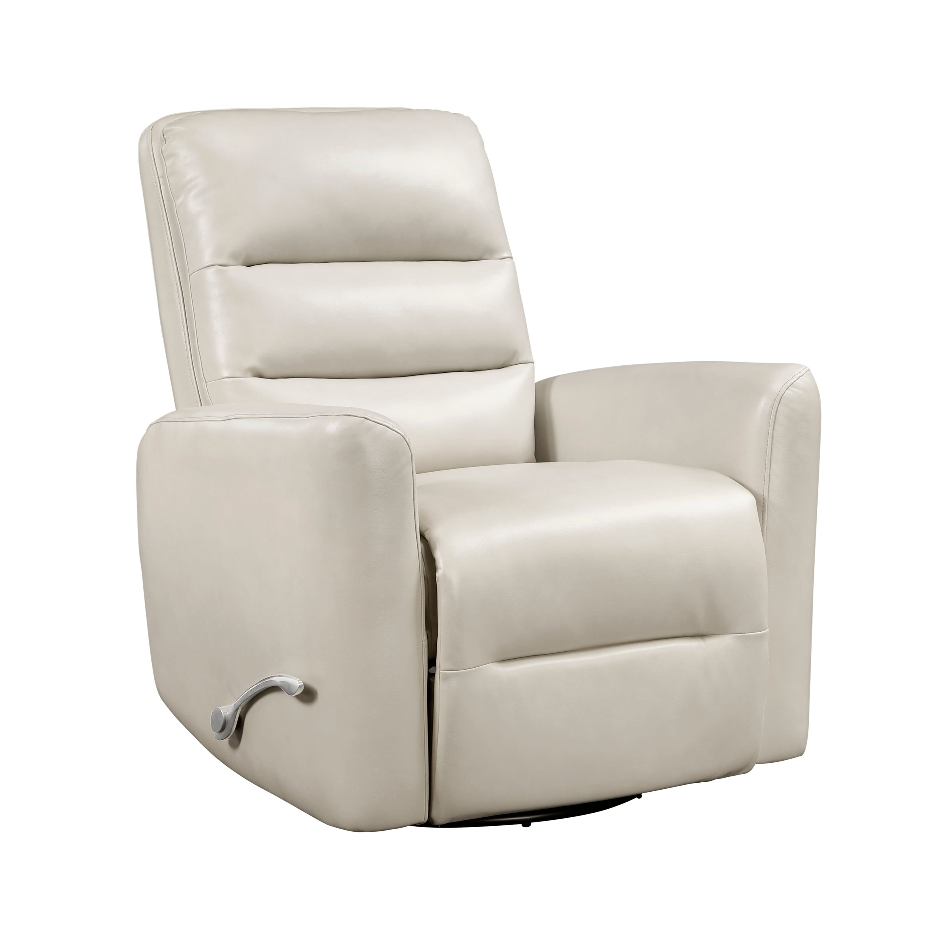 TinyHomie - Glider Reclining Chair Swivel Motion Breathable Faux Leather Upholstery Luxury Living Room Furniture - Beige