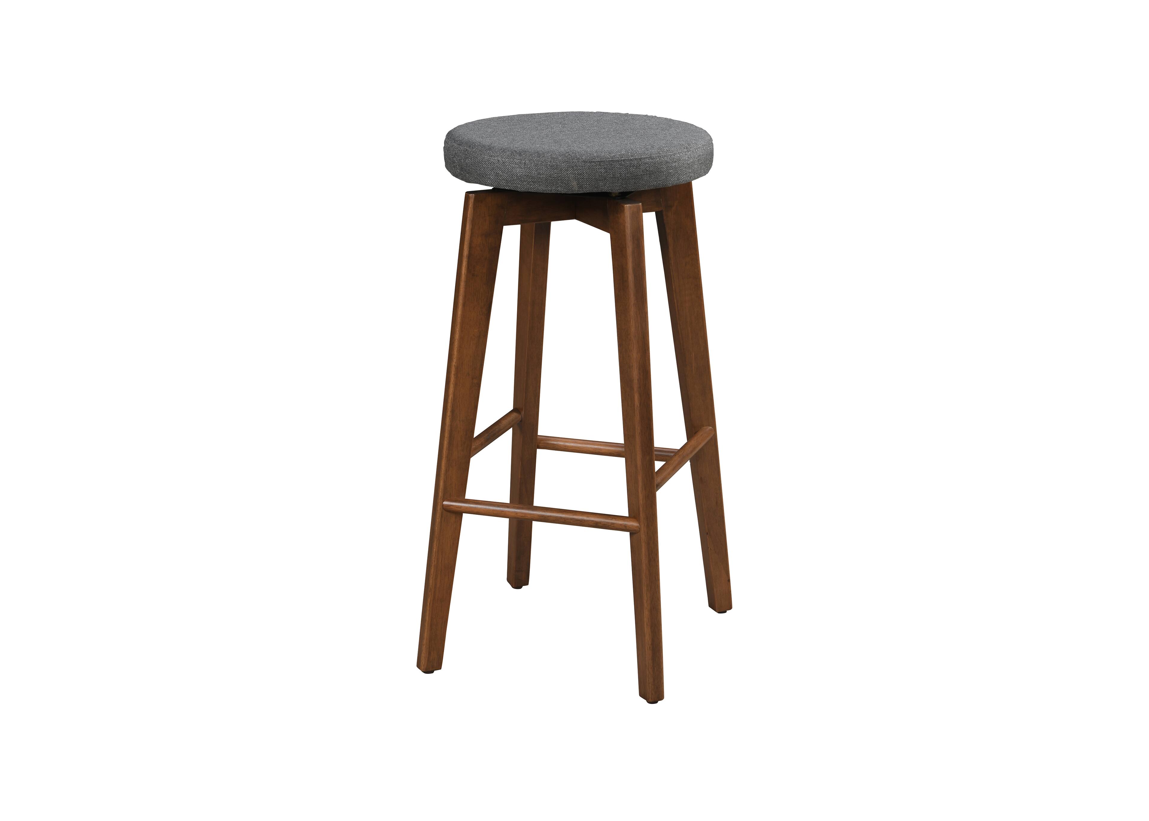 Alt View 2. LuXeo - Serena 29" Barstool Walnut Legs with Gray Fabric Upholstered Seat (Set of 2) - Walnut/Gray.