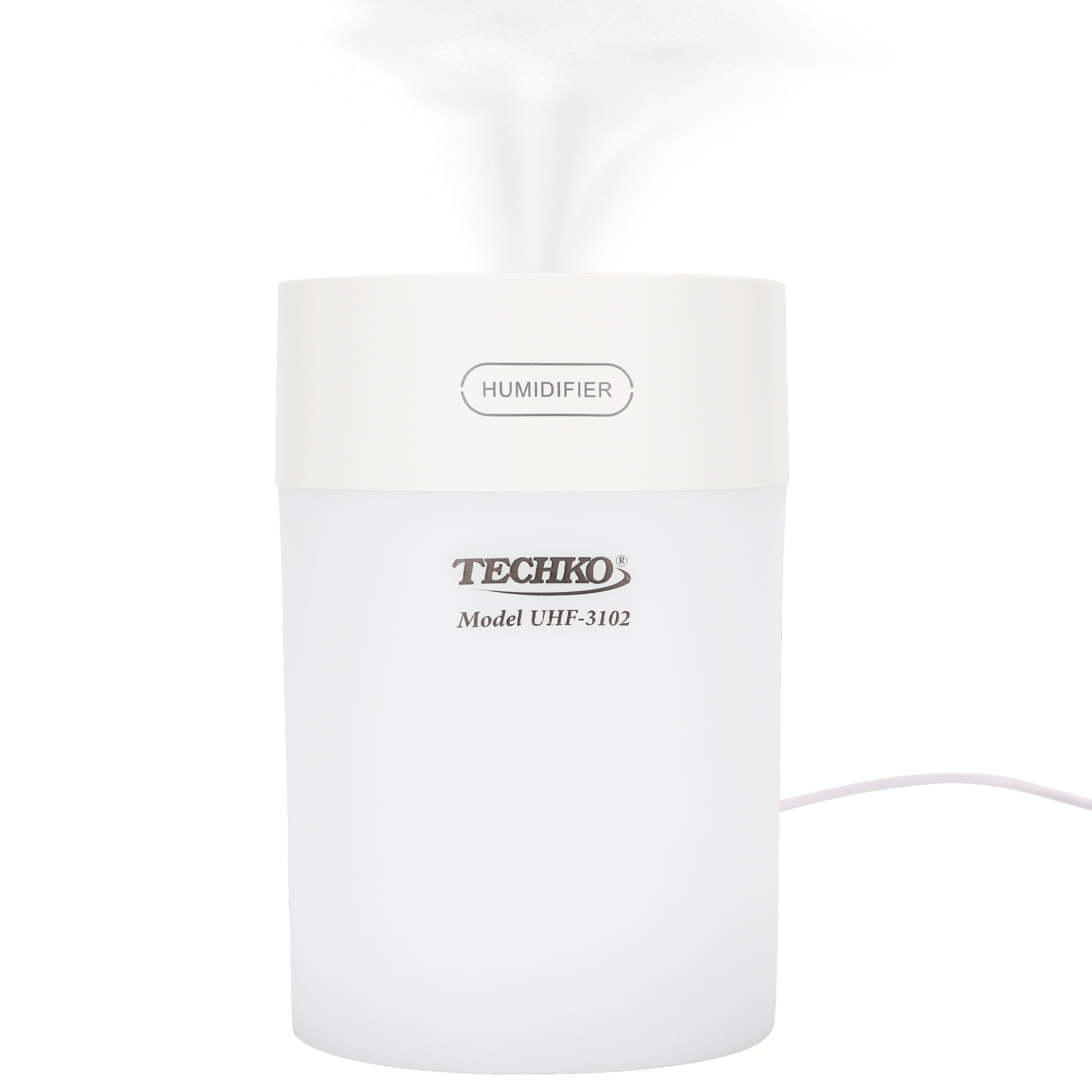 Techko Maid - Portable Fine-Mist Humidifier w/ LED Night Light - 600ml - White
