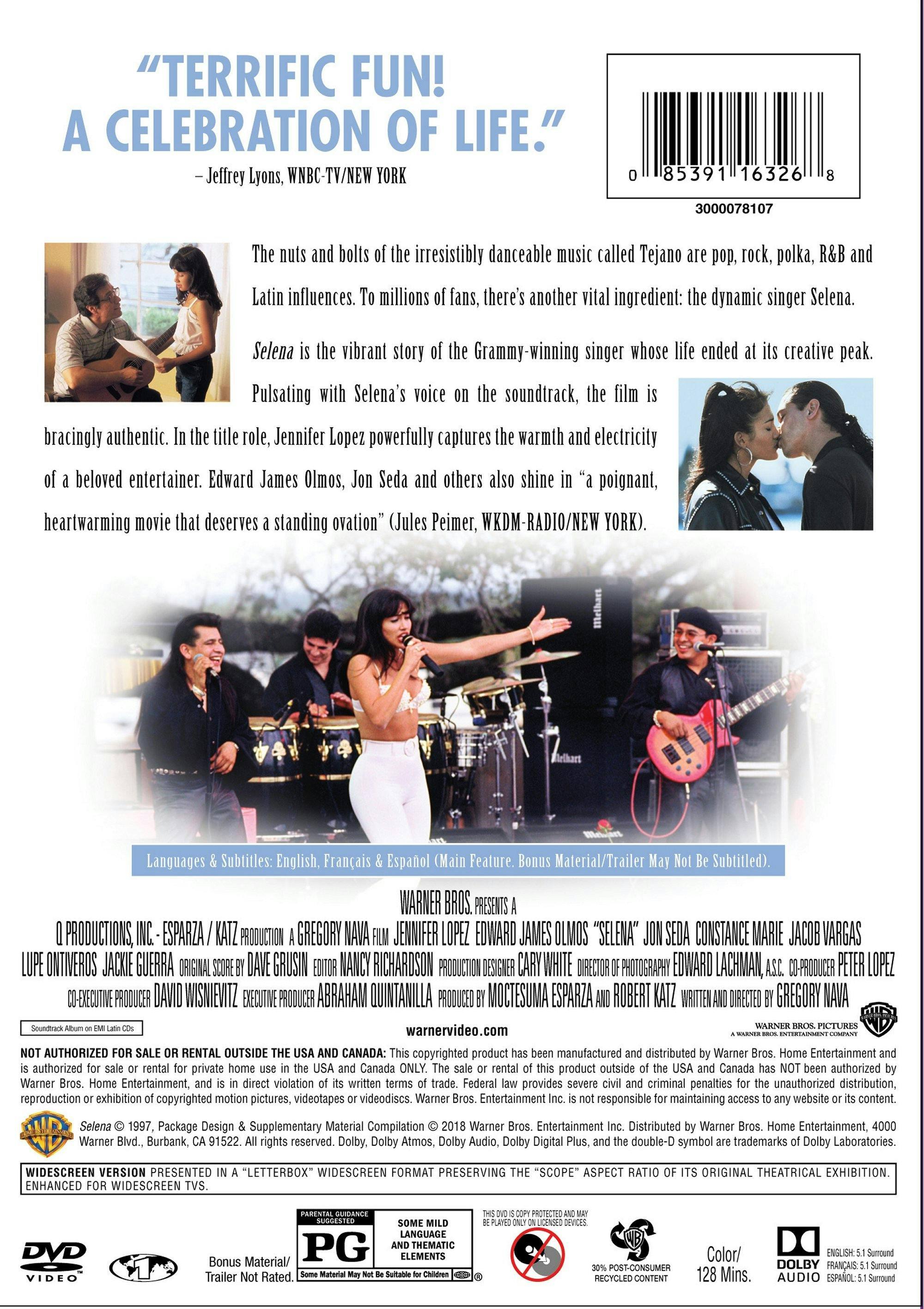 Back. Selena (DVD New Box Art) [DVD].