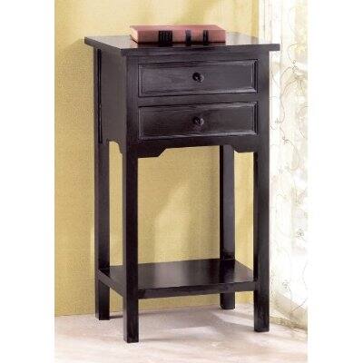 Left. Hivvago - Hivvago Set of 2 Nightstand Side Tables / End Table - Black.