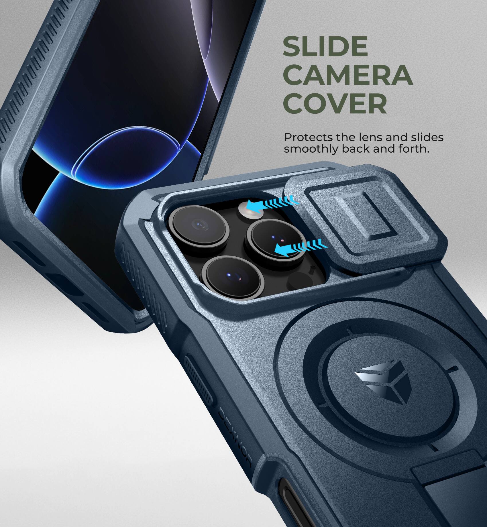 SLIDE CAMERA COVER Protects the lens and slides smoothly back and forth. C000111! | DEXNCE