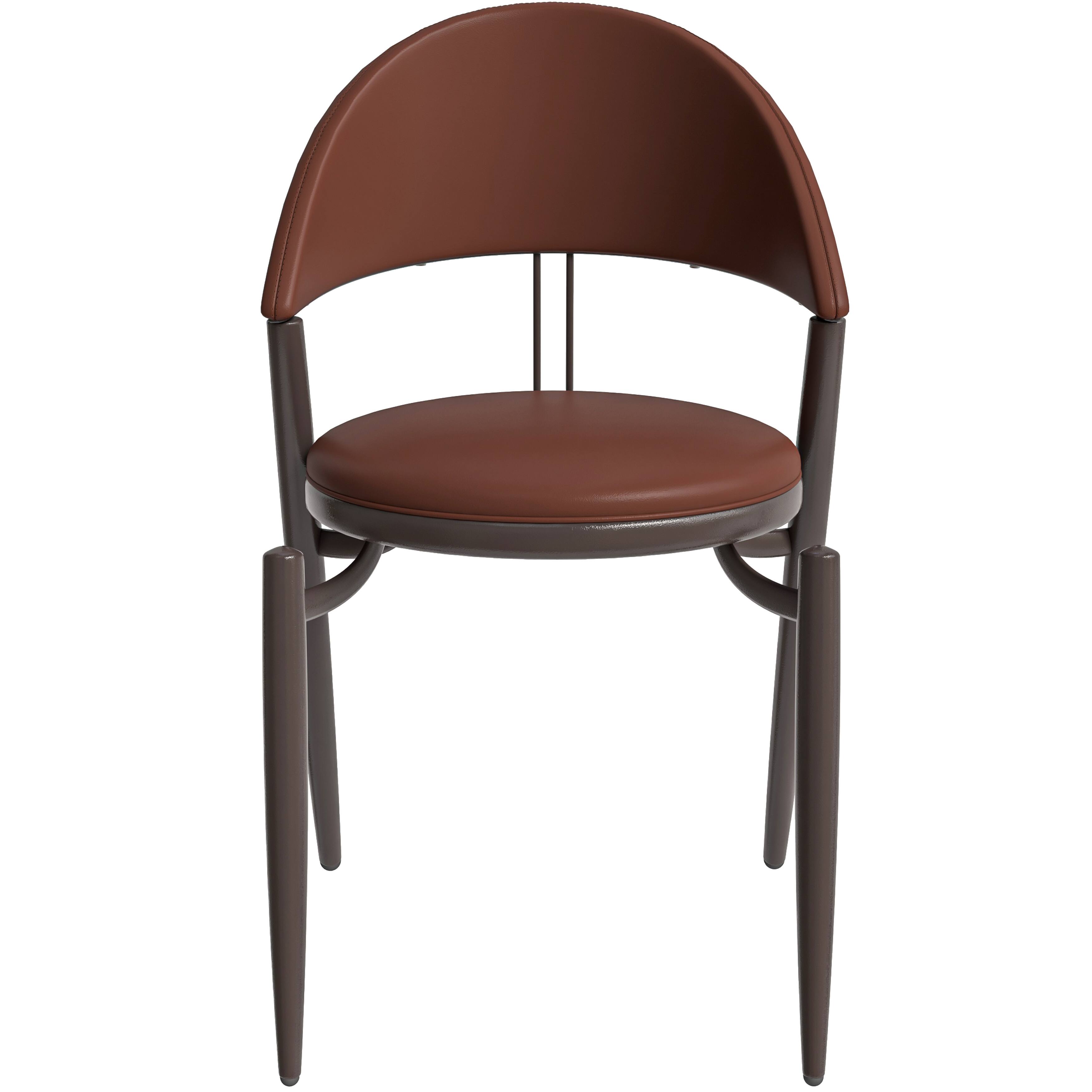 Alt View 2. LeisureMod - Venice 2-PCS Upholstered Leather Accent Chair for Dining Room & Kitchen - Dark Brown.