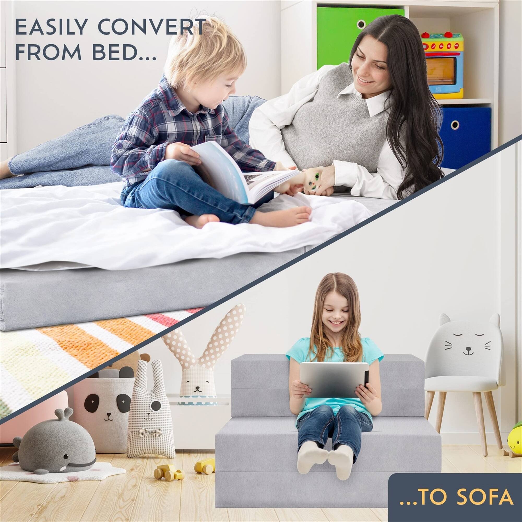 EASILY CONVERT FROM BED... ...TO SOFA