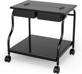 Winado - Pedicure Cart Foot Bath Trolley, Portable Salon Rolling Cart, Adjustable Manicure & Foot Massage Stool with PU Cushion - Black