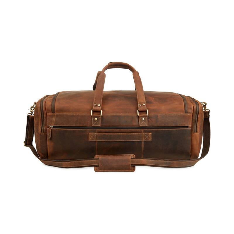 Alt View 2. Luxorro - Leather Duffel Bag For men. 30 Inch - Dark Brown.