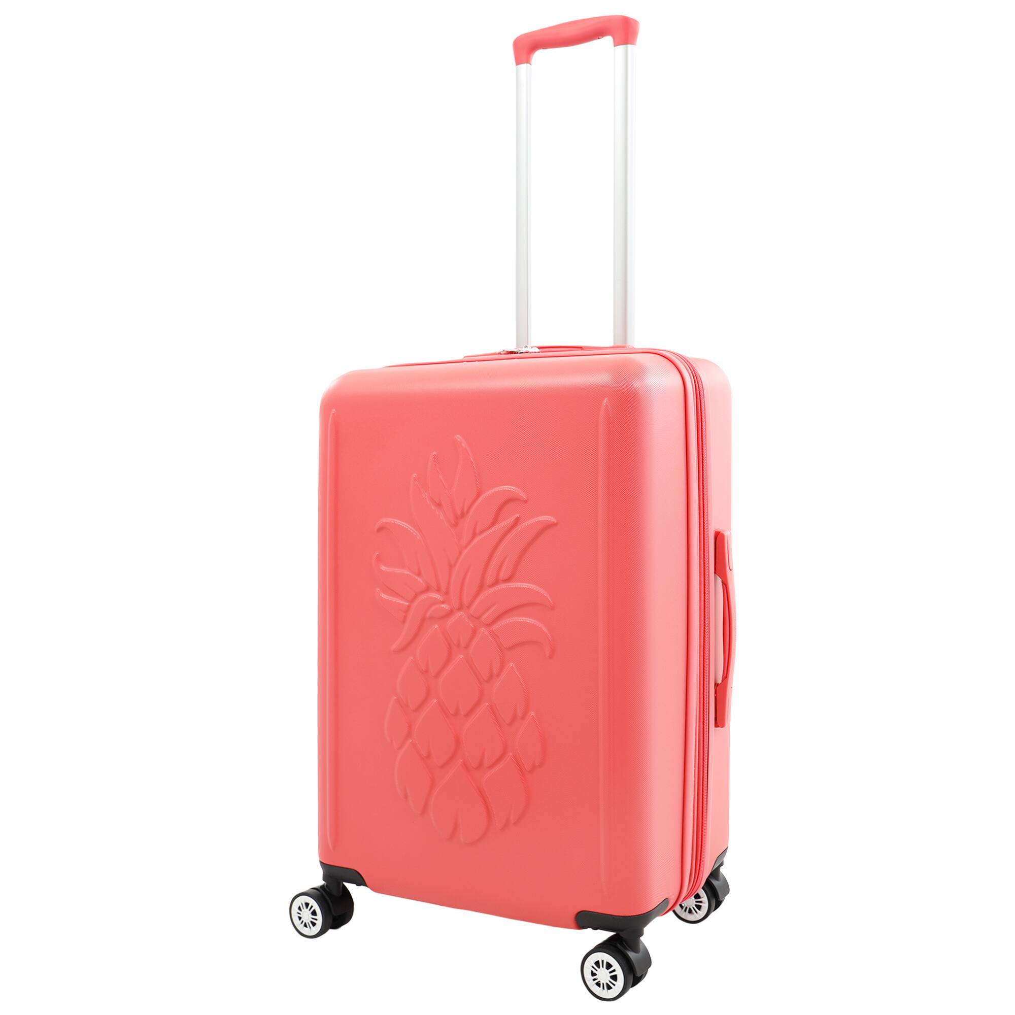Angle. Tommy Bahama - 26" Hardside Spinner Luggage with 3D Pineapple - Pink.