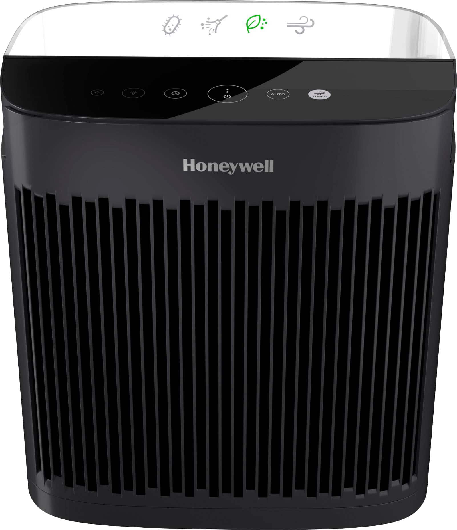 Honeywell is the brand of the air purifier in the image.