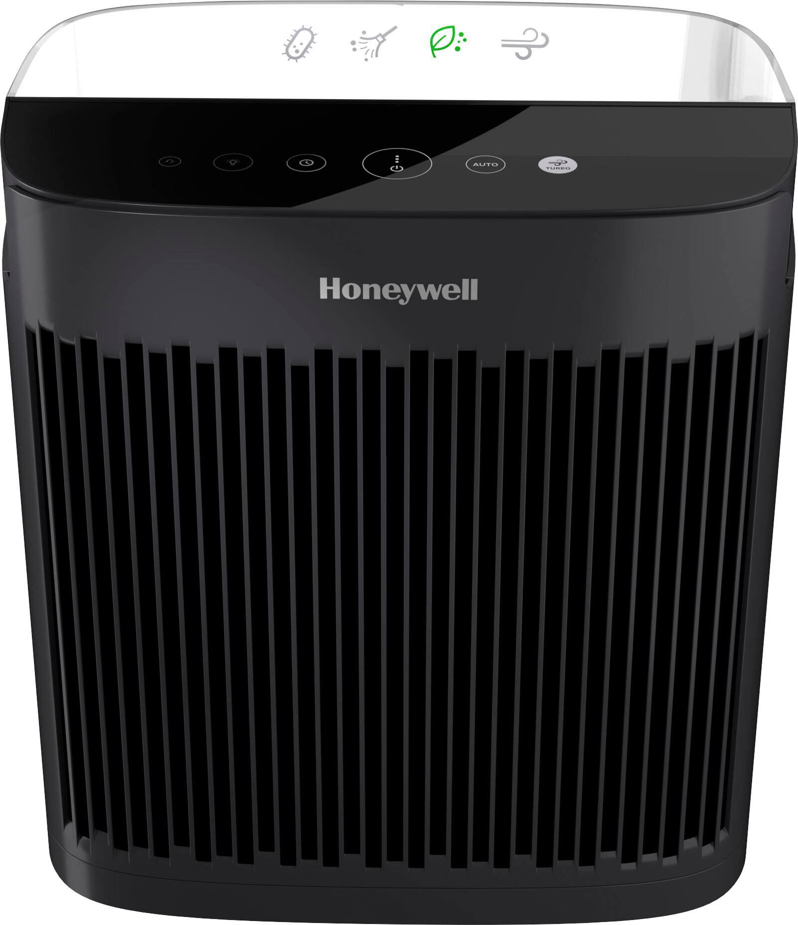 Honeywell is the brand of the air purifier in the image.
