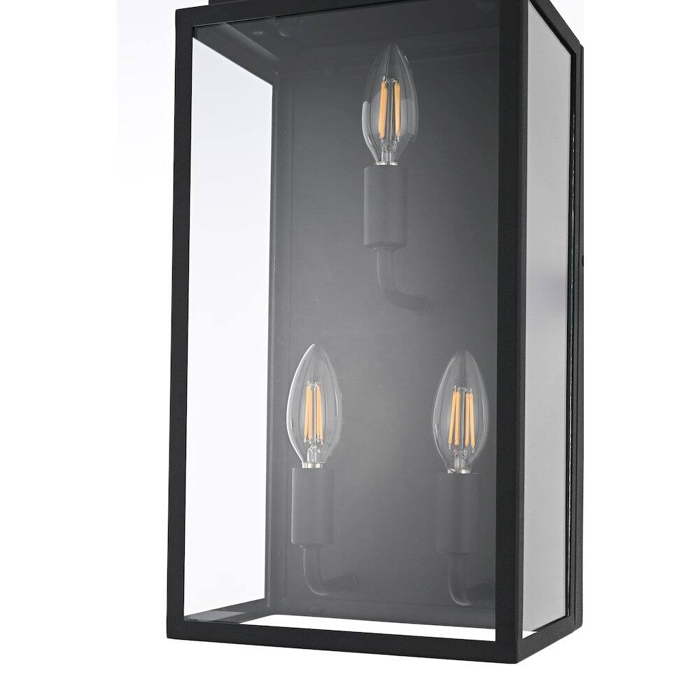 Alt View 2. Elegant Lighting - Valentin 8 Inch Outdoor Wall Sconce In Black - Black.