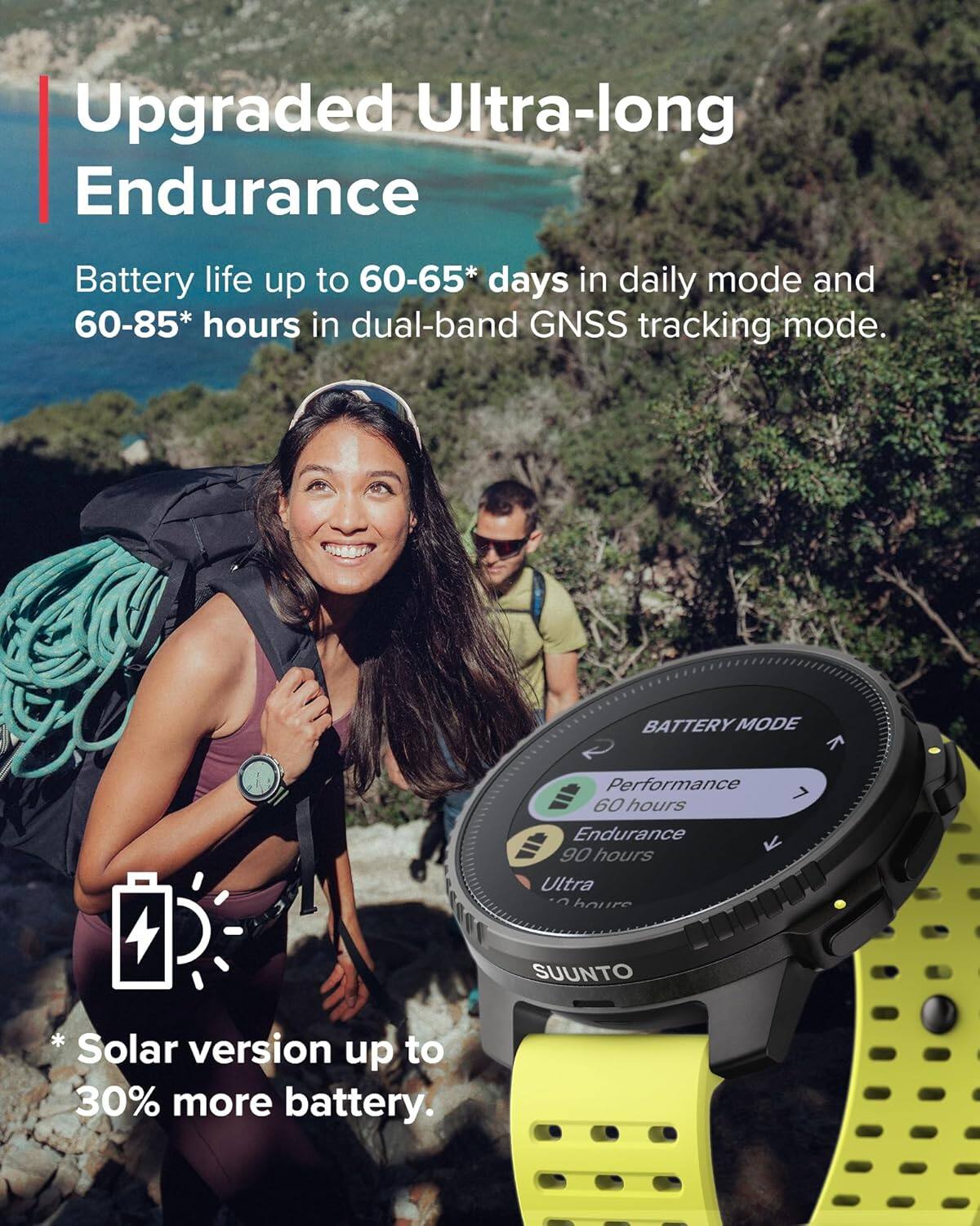 Upgraded Ultra-long Endurance

Battery life up to 60-65* days in daily mode and 60-85* hours in dual-band GNSS tracking mode.

BATTERY MODE
- Performance: 60 hours
- Endurance: 90 hours
- Ultra: *hours

* Solar version up to 30% more battery.