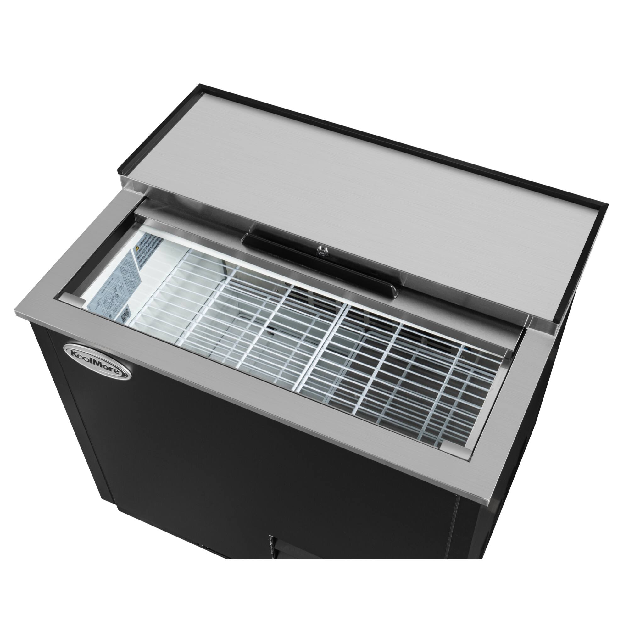 Alt View 3. Koolmore - 36 in. Commercial Glass Froster in Black Steel, ETL Listed, 9 cu. ft. (KM-GF36-BK) - Black painted steel.