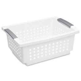Sterilite - Medium Sized Stackable Storage & Organization Basket, White (30 Pack)