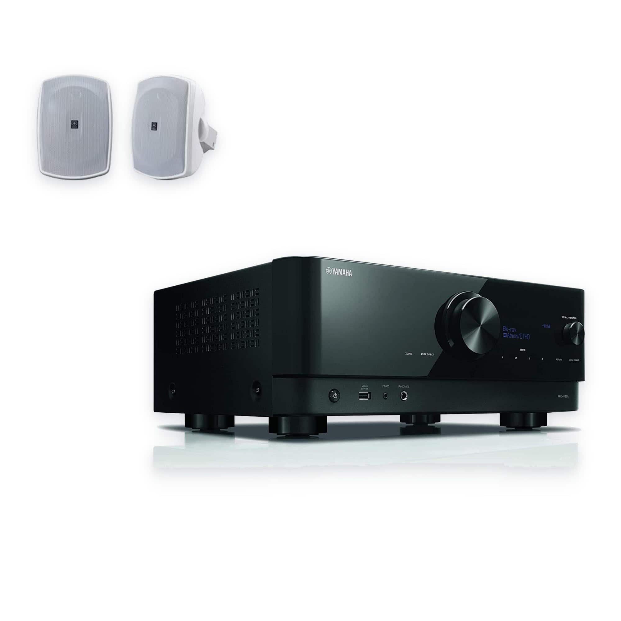 Yamaha - RX-V6A 7.2-Channel AV Receiver with Outdoor Speakers - Black