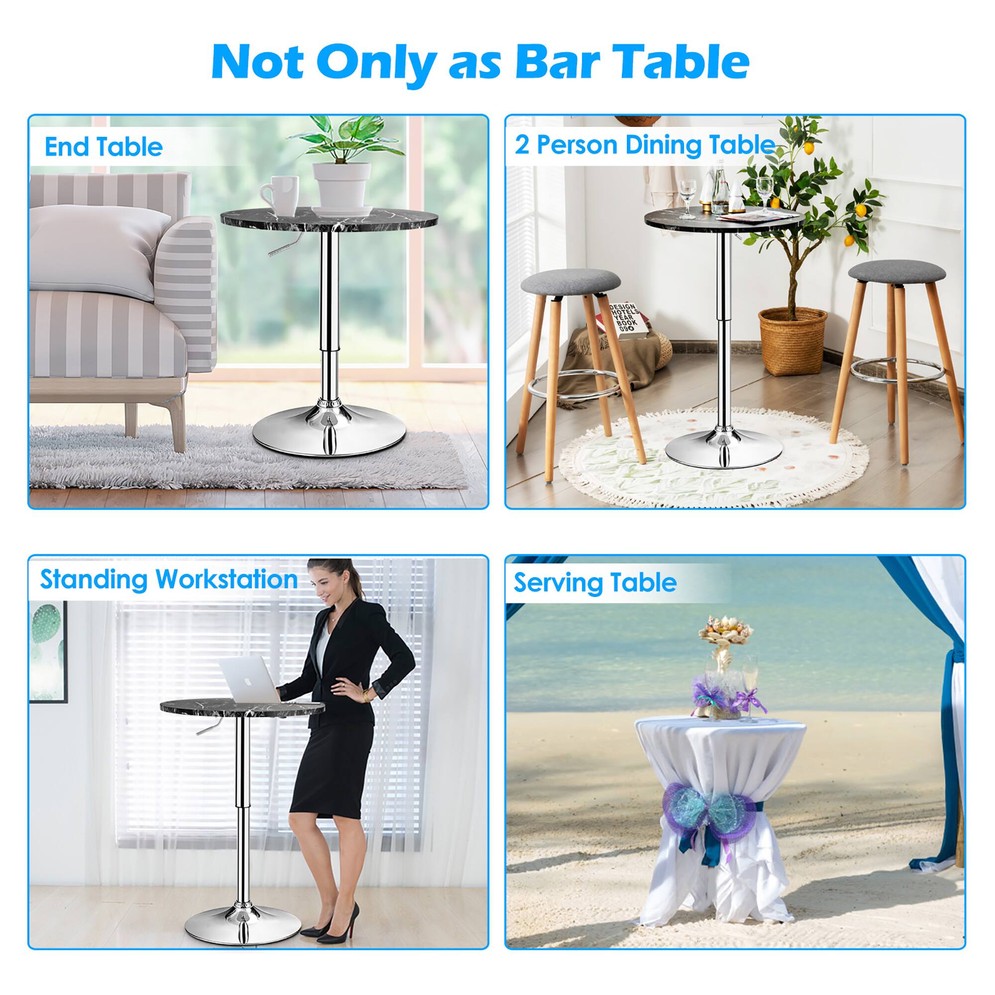 Not Only as Bar Table End Table 2 Person Dining Table V Standing Workstation Serving Table