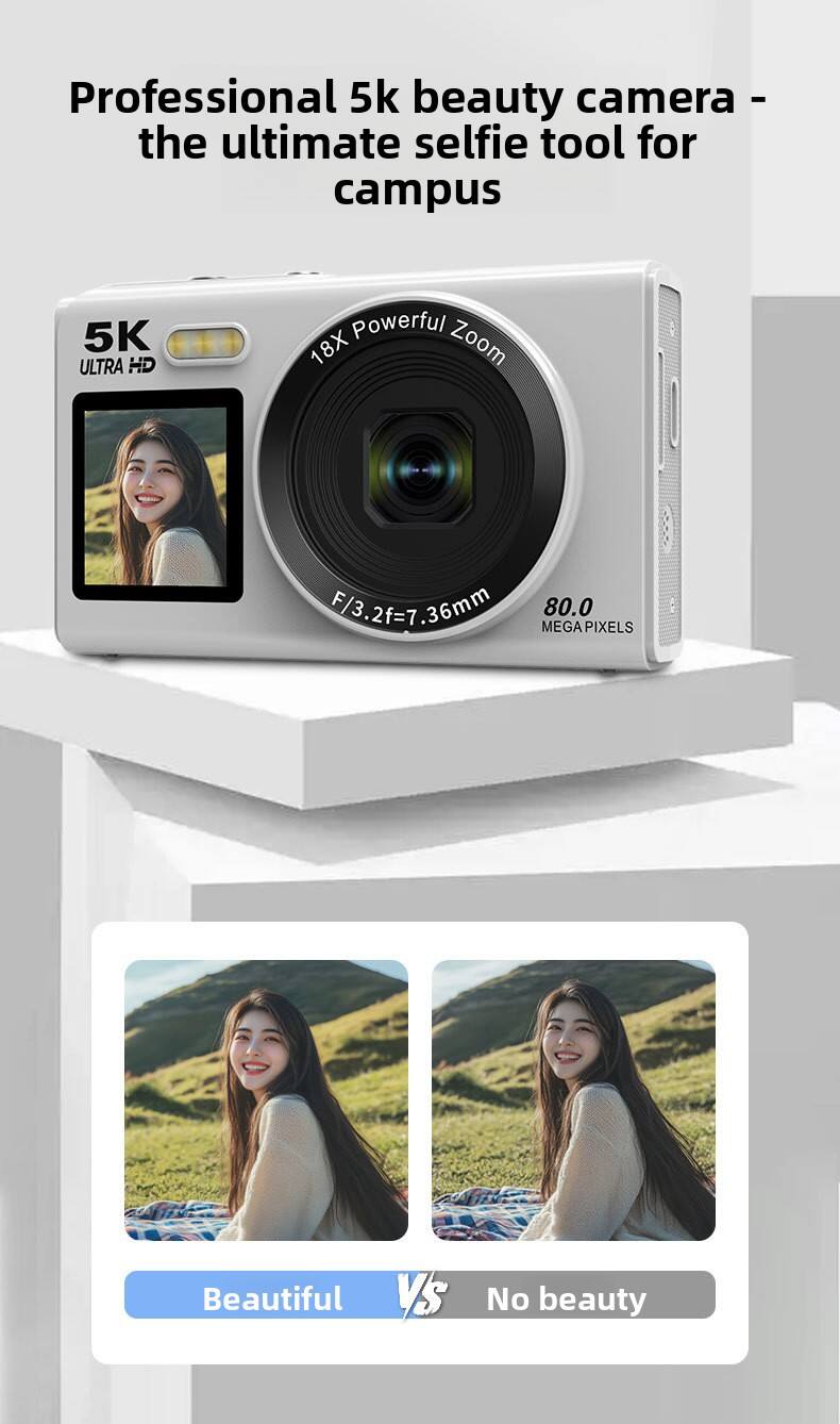 Professional 5k beauty camera - the ultimate selfie tool for campus

5K ULTRA HD
18X Powerful Zoom
F/3.2 f=7.36mm
80.0 MEGA PIXELS

Beautiful VS No beauty