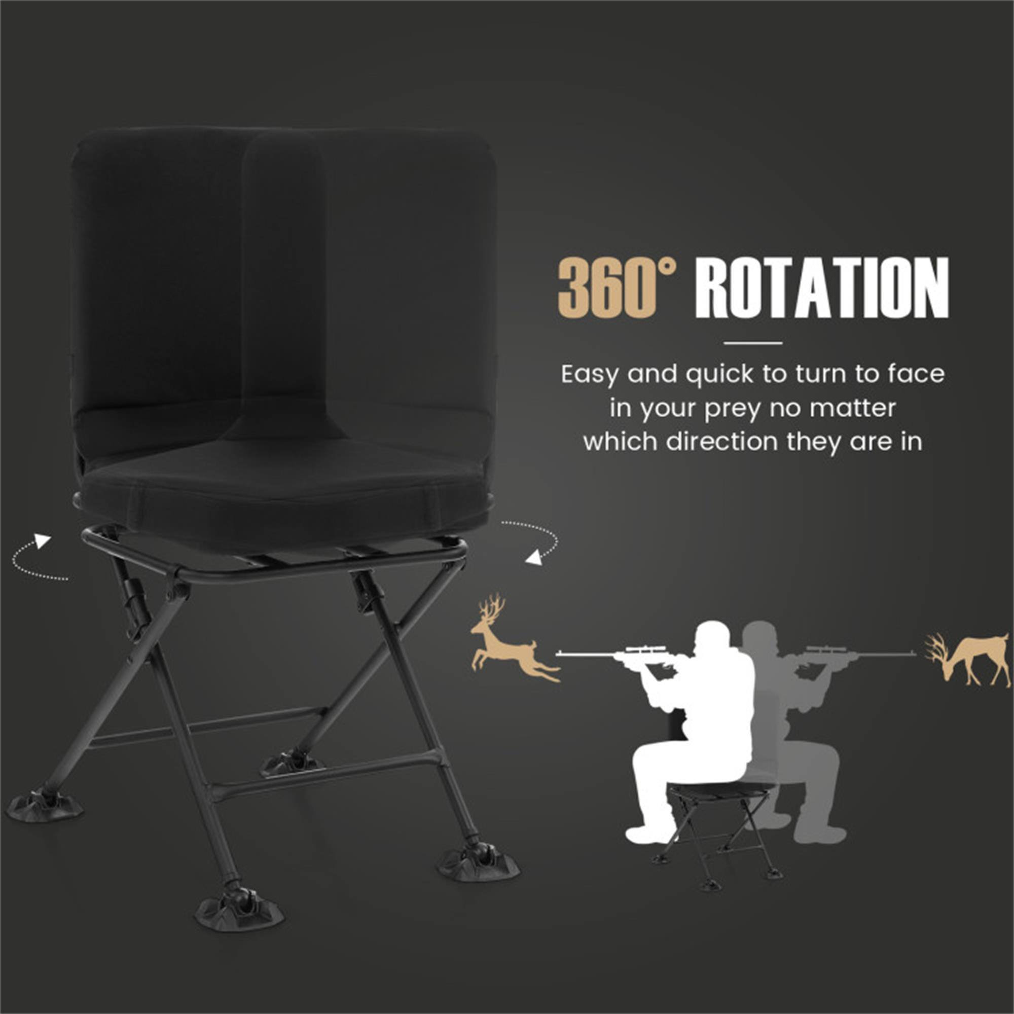 360° ROTATION  
Easy and quick to turn to face in your prey no matter which direction they are in