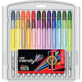 BIC - Intensity Permanent Markers, Fine Tip, Assorted, 36/Pack (GPMXP361-AST) - Gray