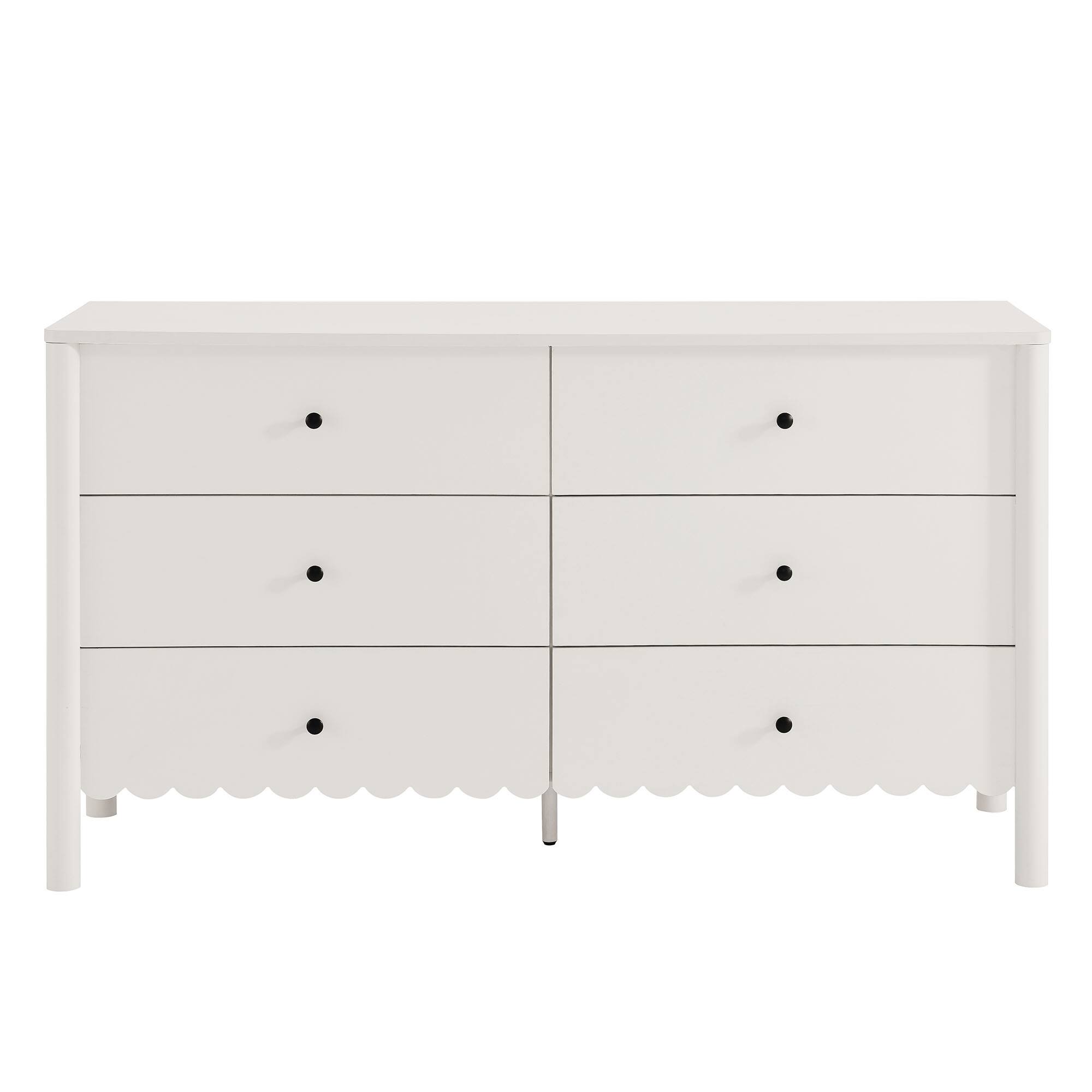Alt View 5. Modway - Emmeline Scalloped 6-Drawer Dresser by Modway - White.