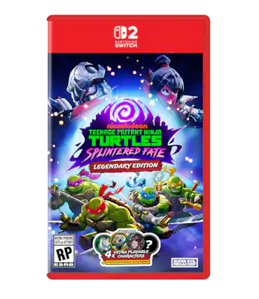 OD2 D NINTENDO SWITCH. Nickelodeon TEENAGE MUTANT NINJA TURTLES SPLINTERED FATE LEGENDARY EDITION INCLUDES RATING PENDING COTE en ATTENTE RP ESRB ? EXTRA PLAYABLE 4x CHARACTERS ARTAR AM NON - IUITAL ARTSOO SUPER EVIL MEGACORP - RP (Rating Pending)