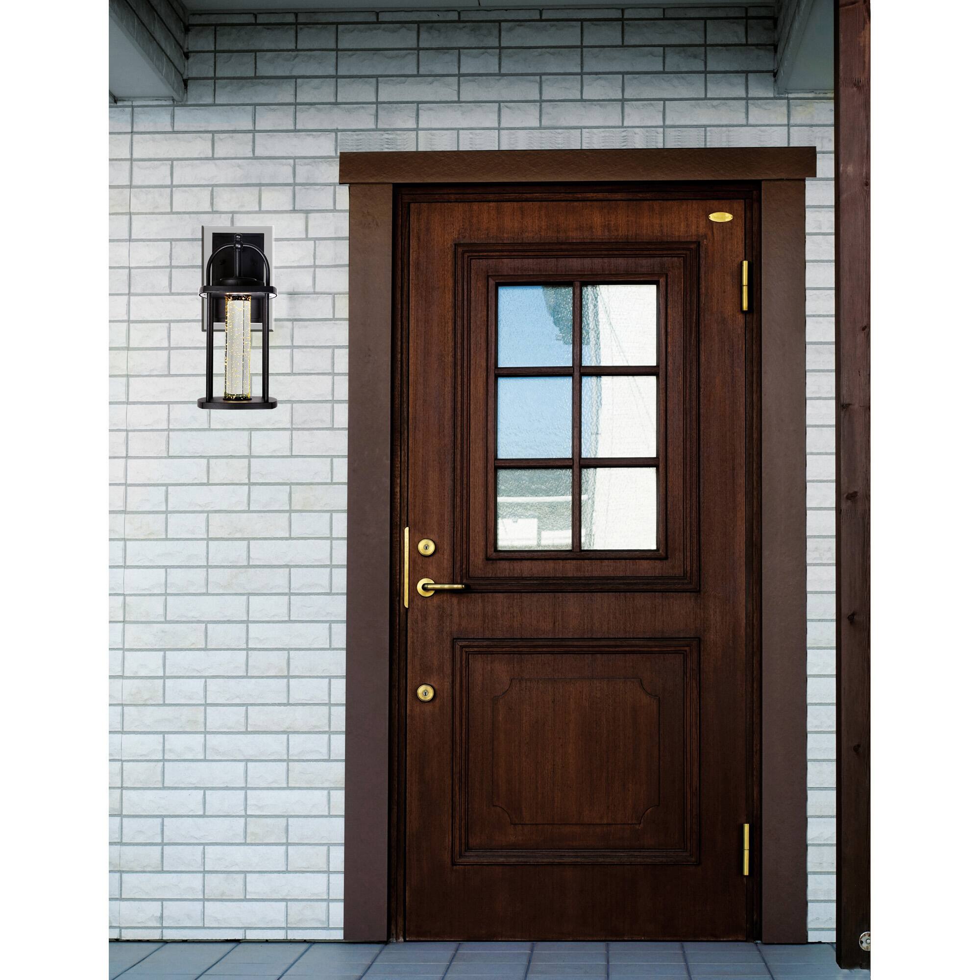 Alt View 3. CWI Lighting - Greenwood LED Outdoor Black Wall Lantern - Black.