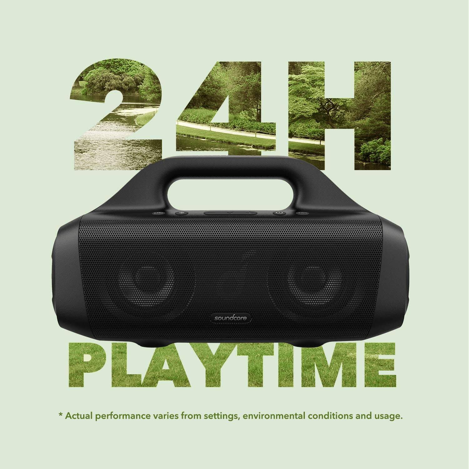 24H soundcore PLAYTIME *Actual performance varies from settings, environmental conditions and usage.