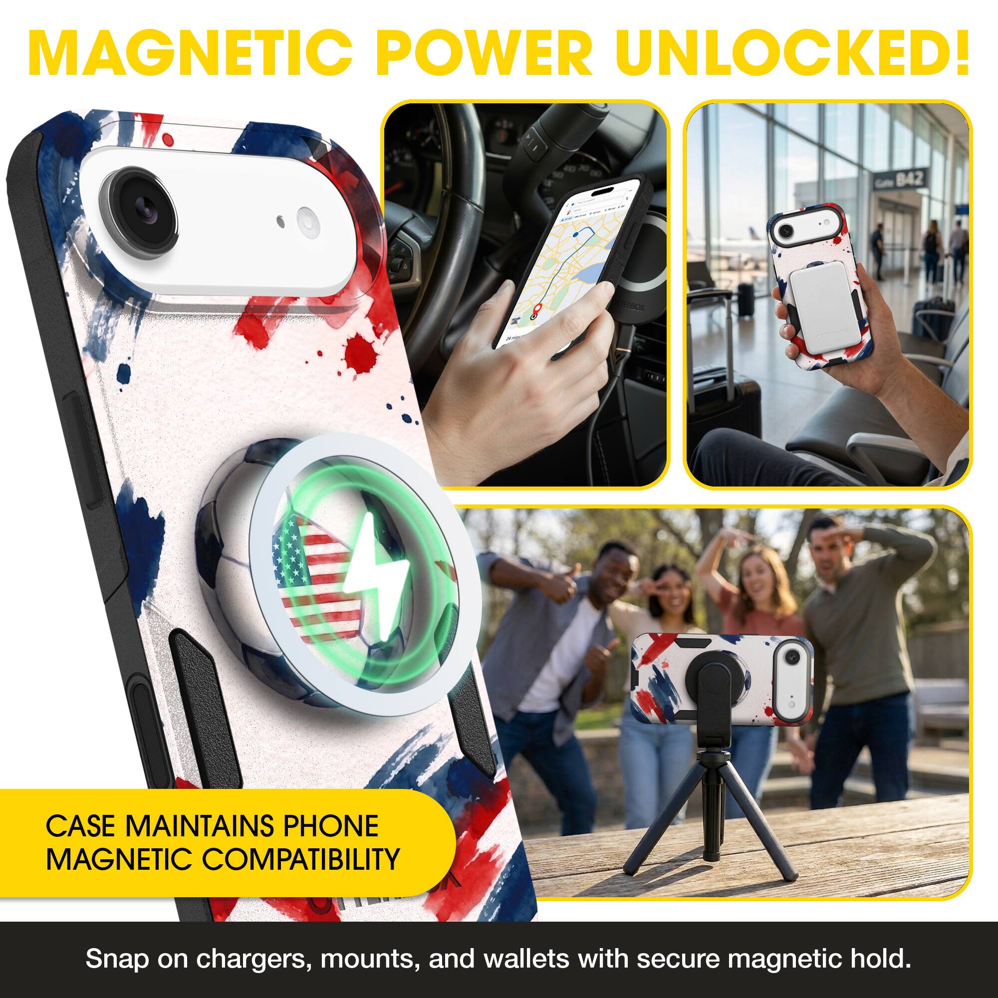 MAGNETIC POWER UNLOCKED!  
842 CASE MAINTAINS PHONE MAGNETIC COMPATIBILITY  
Snap on chargers, mounts, and wallets with secure magnetic hold.