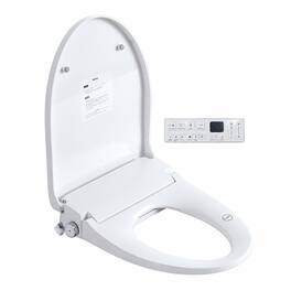 RYHNUYNE - Smart Bidet Toilet Seat, Side Knob Heated Seat Water Temperature and Pressure Adjustment Automatic Nozzle Cleaning - White